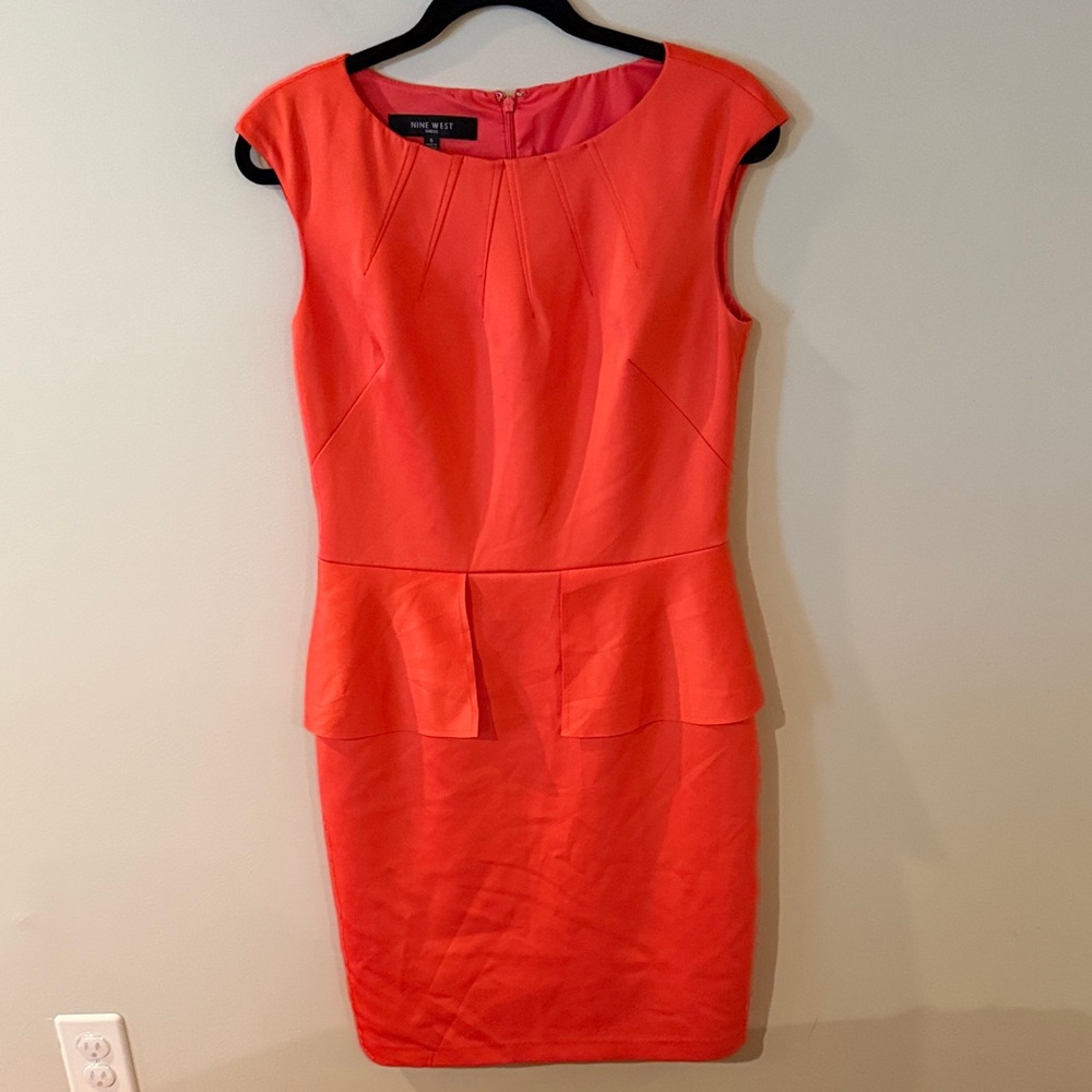 5/$25!! Nine West Women's Coral Peplum Dress